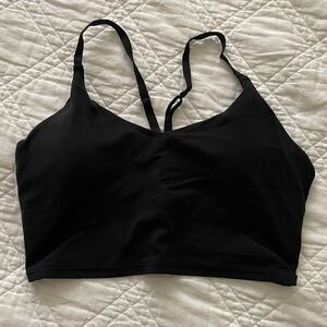 Athleta Strappy Elation Crop Sports Bra in Black, A-C Medium